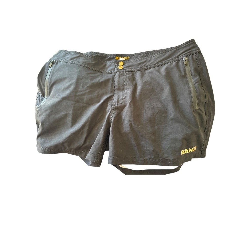 Bang Board Shorts Men's Size XL Black Flat Front Vacation Beach‎ Wear Minimalist